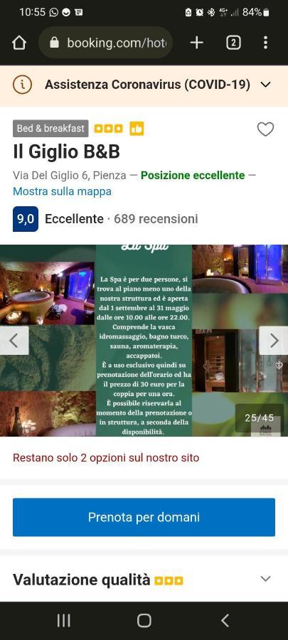 Il Giglio B&B Pienza Eksteriør billede